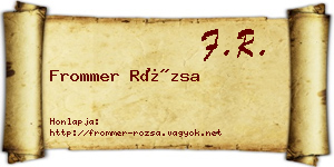 Frommer Rózsa névjegykártya